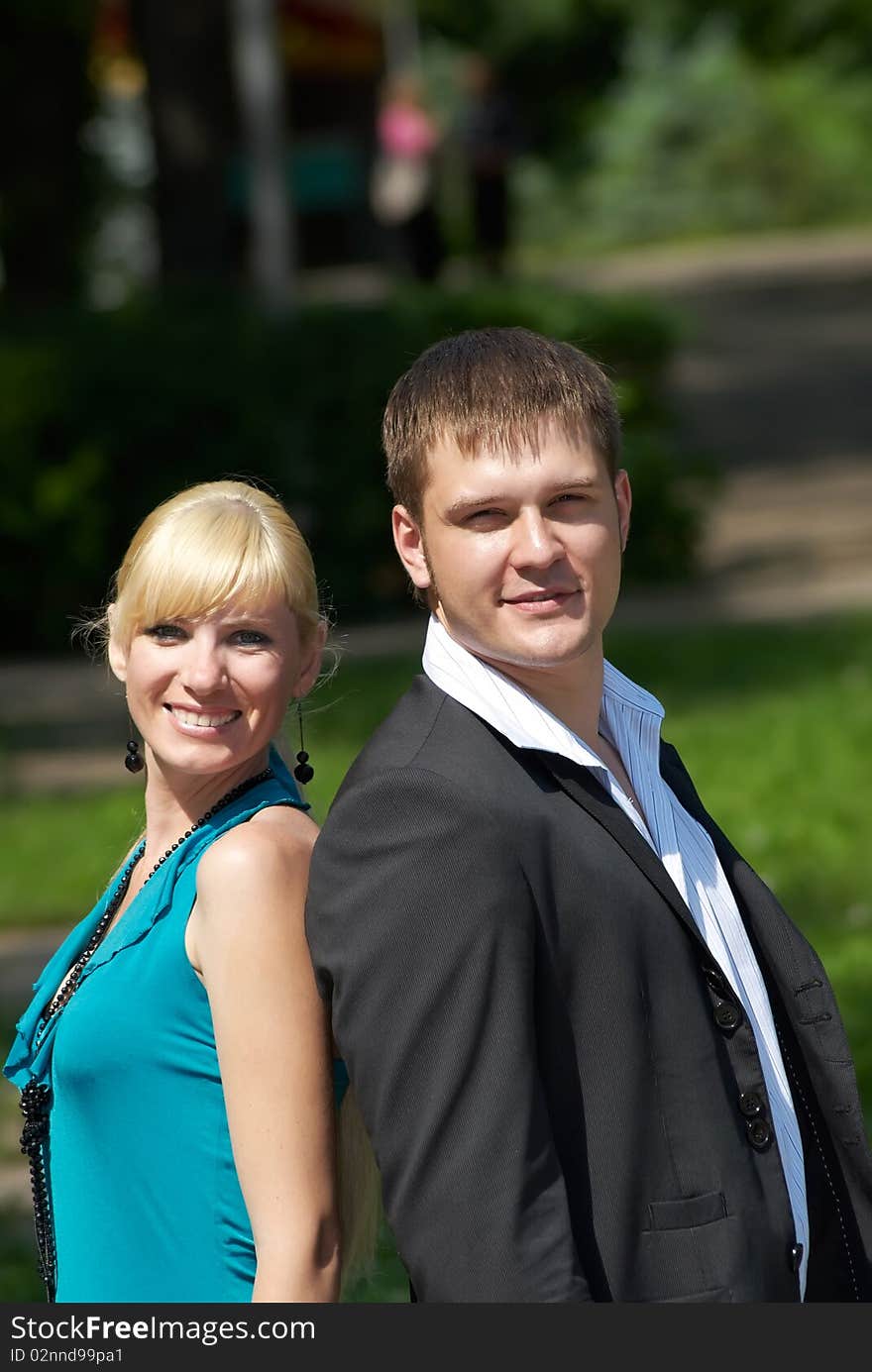 Portrait of a happy young couple