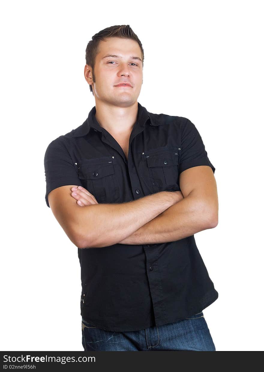 Casual man portrait on the white background