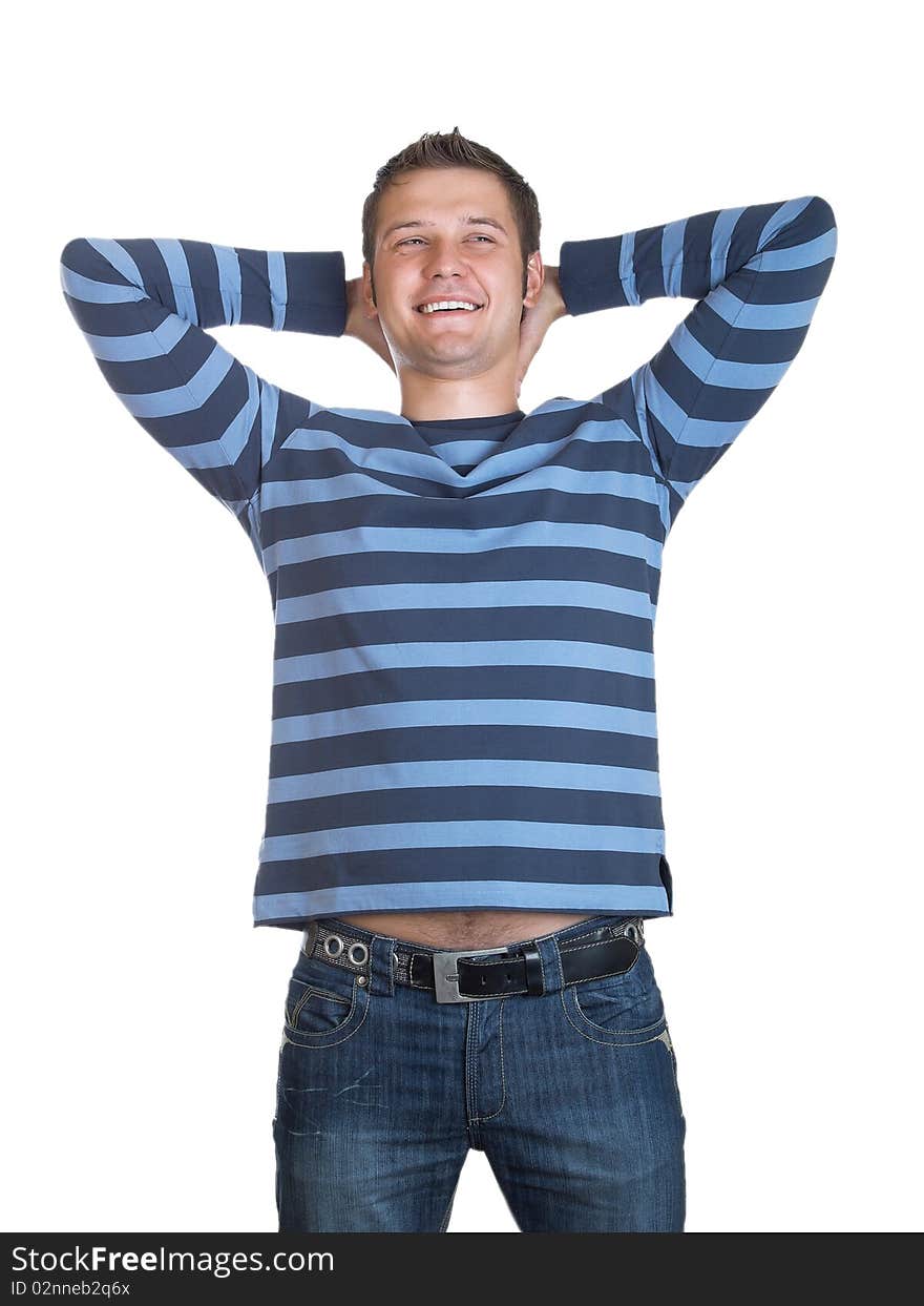 Casual man portrait on the white background