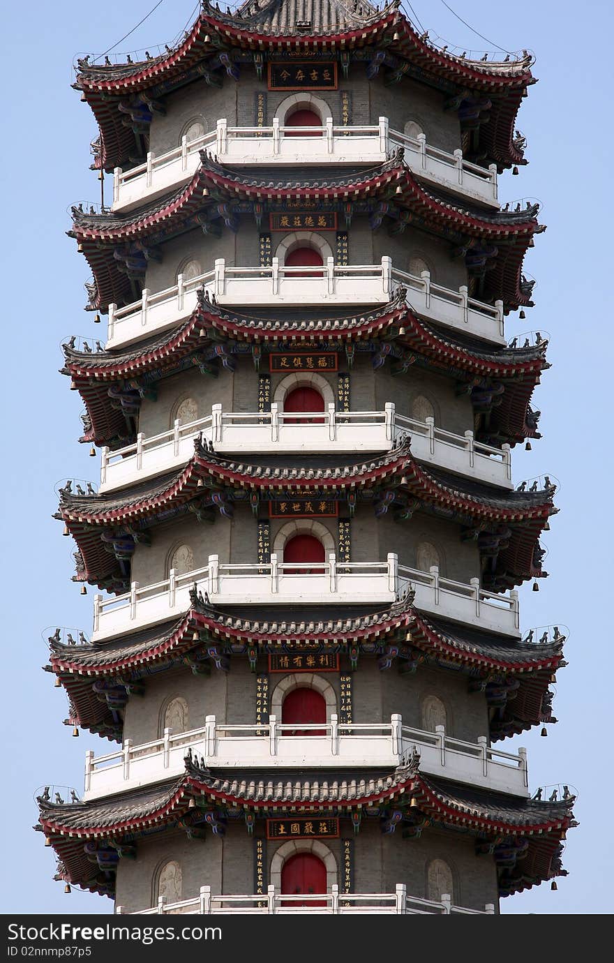 Part of chinese pagoda in Yingkou, China.