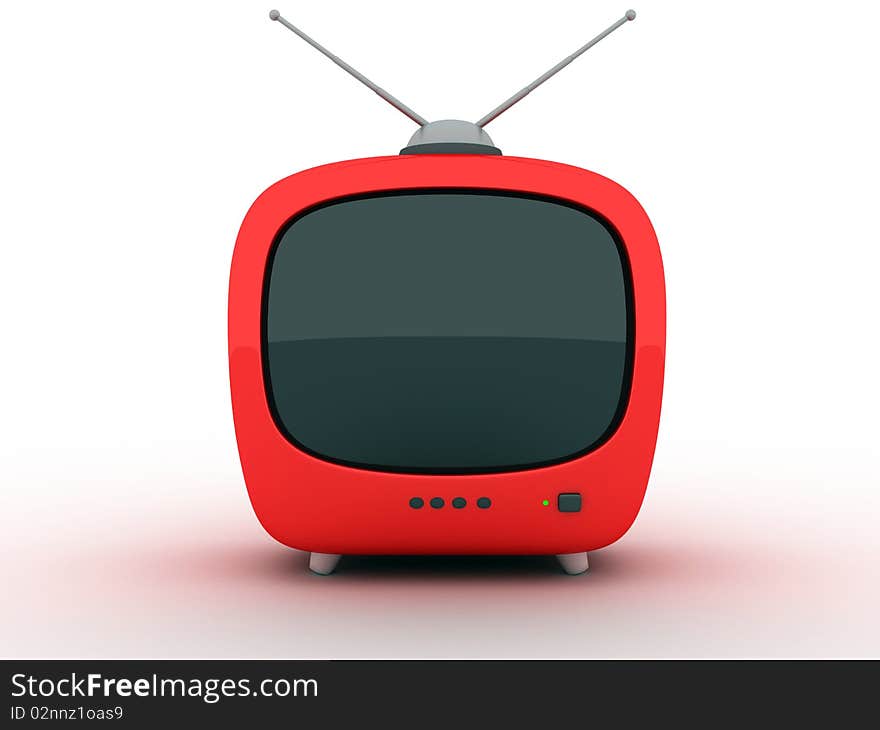 Symbol TV on a white background (3d). Symbol TV on a white background (3d)