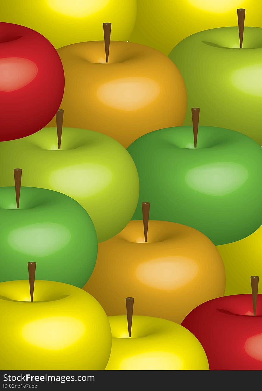 Background Made Of Color Apples