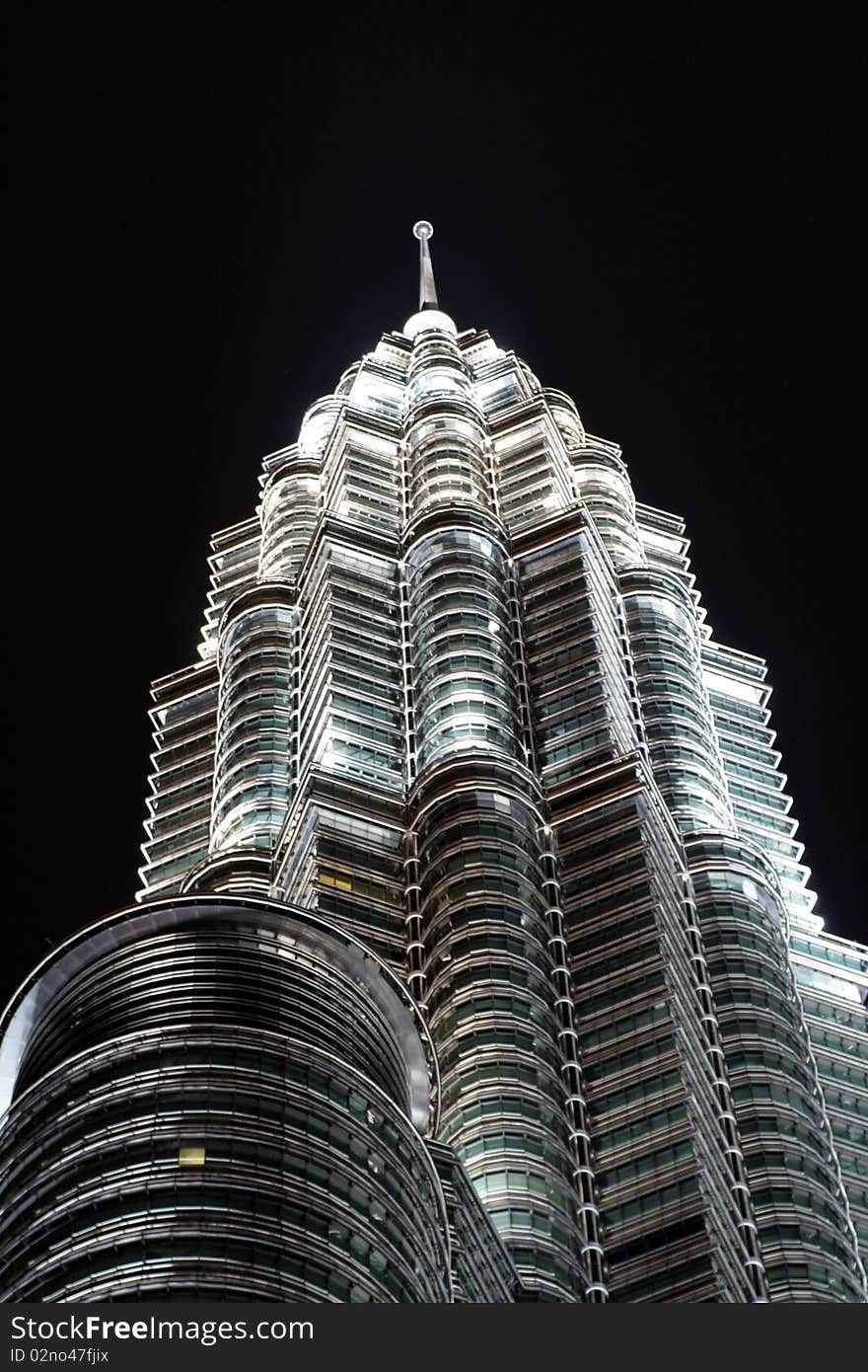 Petronas Towers in the night time. Petronas Towers in the night time