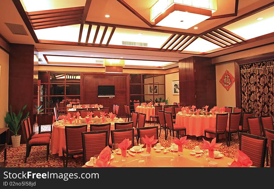 A luxury chinese banqueting hall