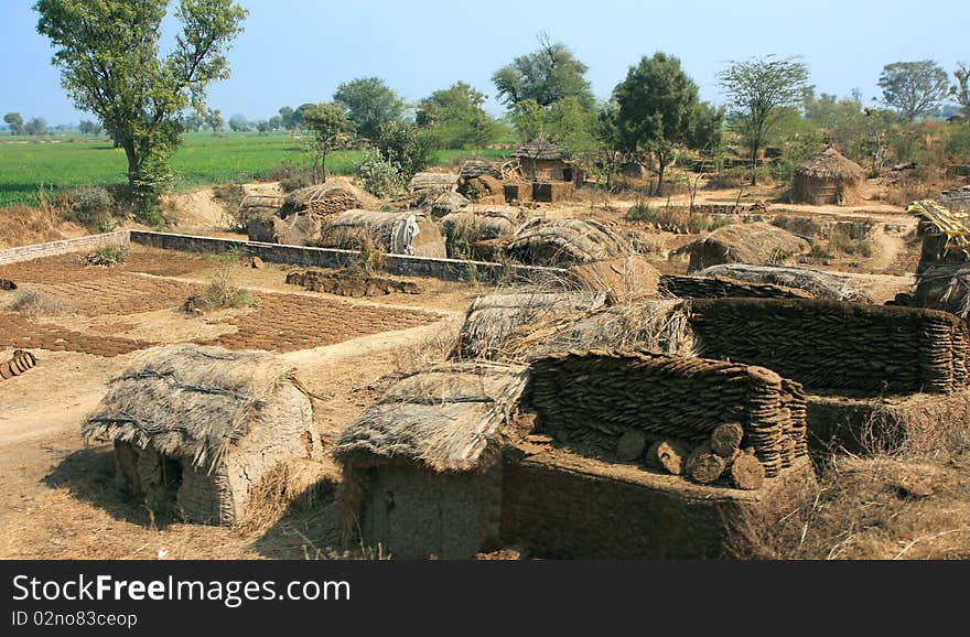 Hut In Poor Village In  India