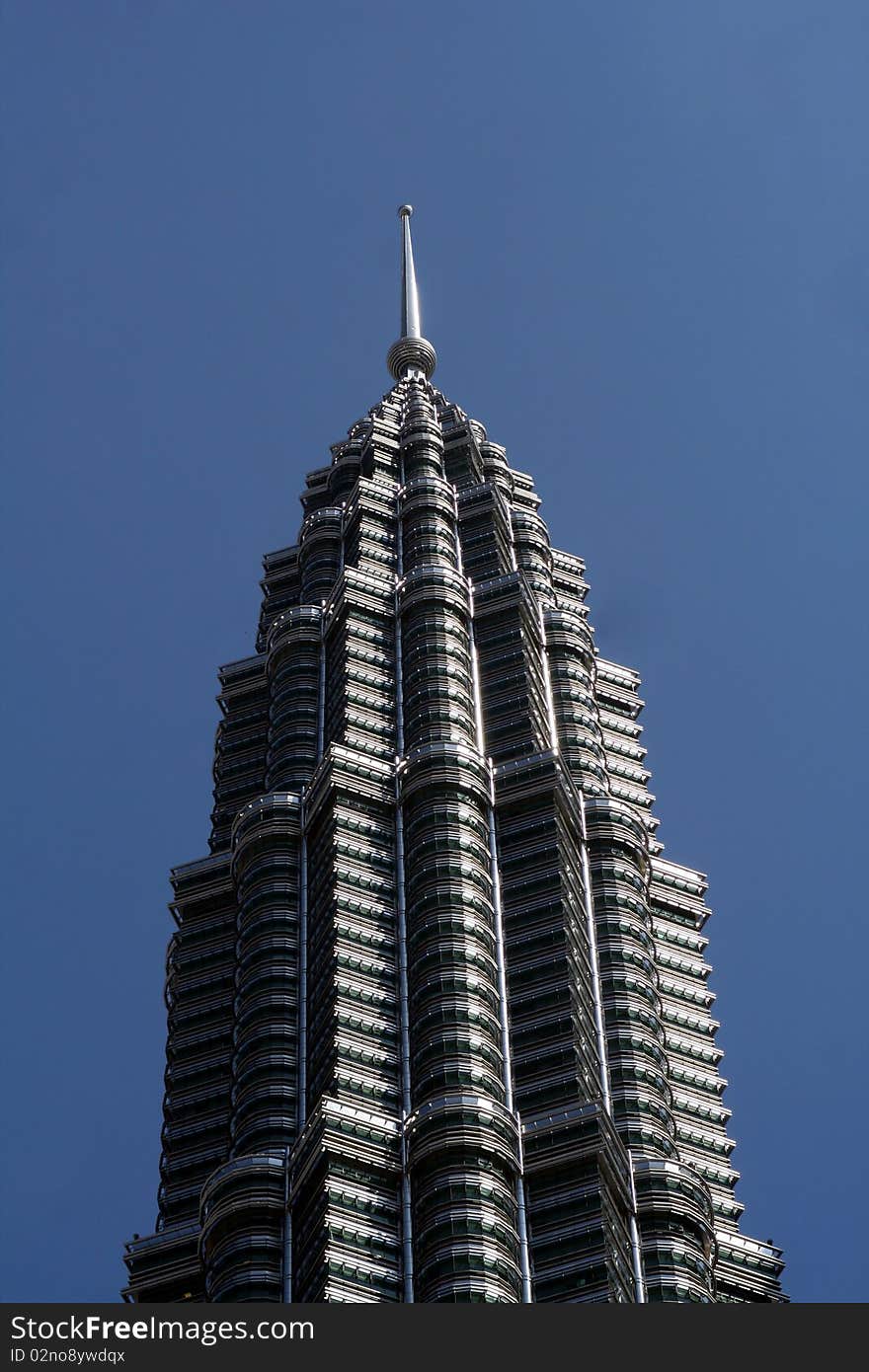 Petronas Towers high above the city of kuala Lumpur in Malesia