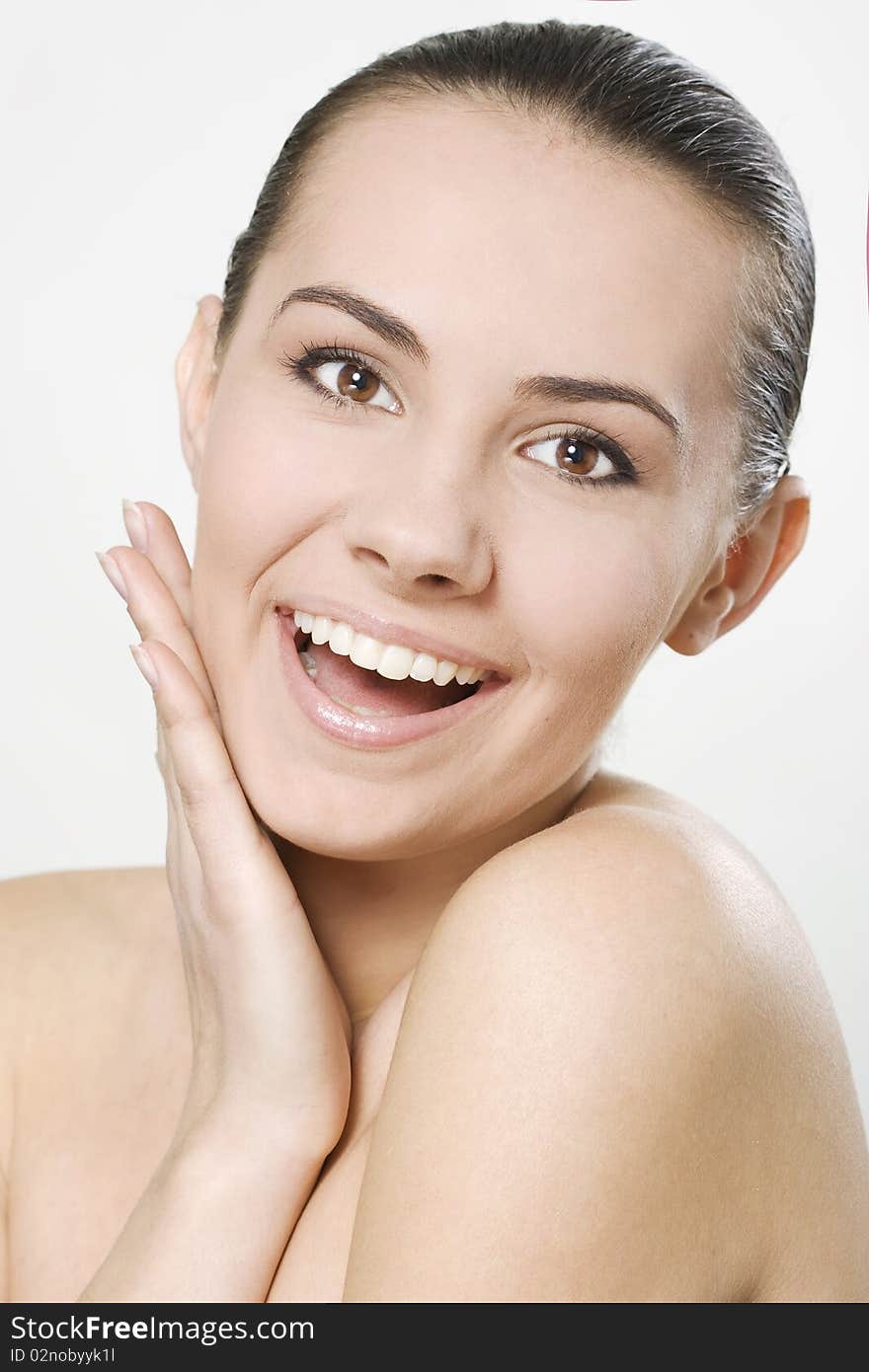 Portrait of beautiful surprised young woman. Portrait of beautiful surprised young woman.