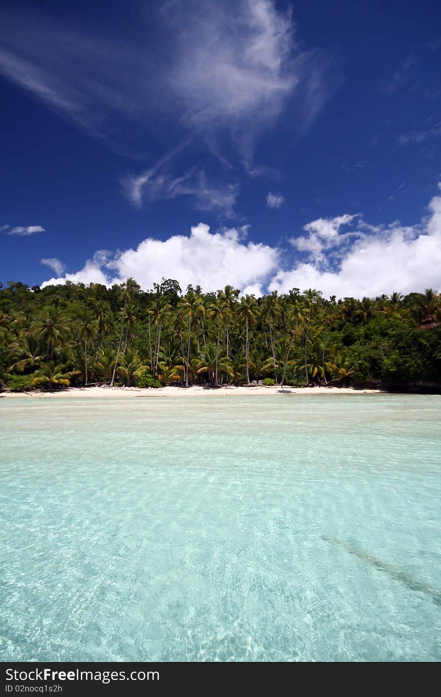 Beautiful beach on the Togean Islands in Indonesia