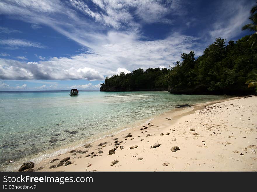 Beautiful beach on the Togean Islands in Indonesia