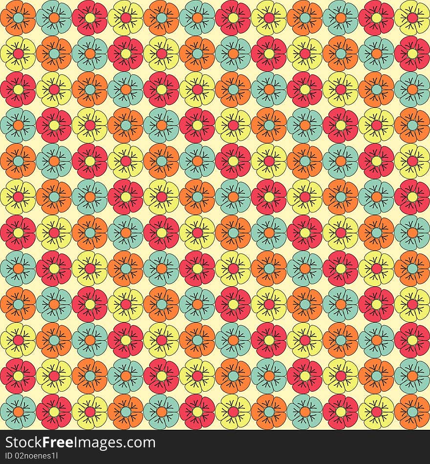 Colorful seamless flower background pattern. Colorful seamless flower background pattern