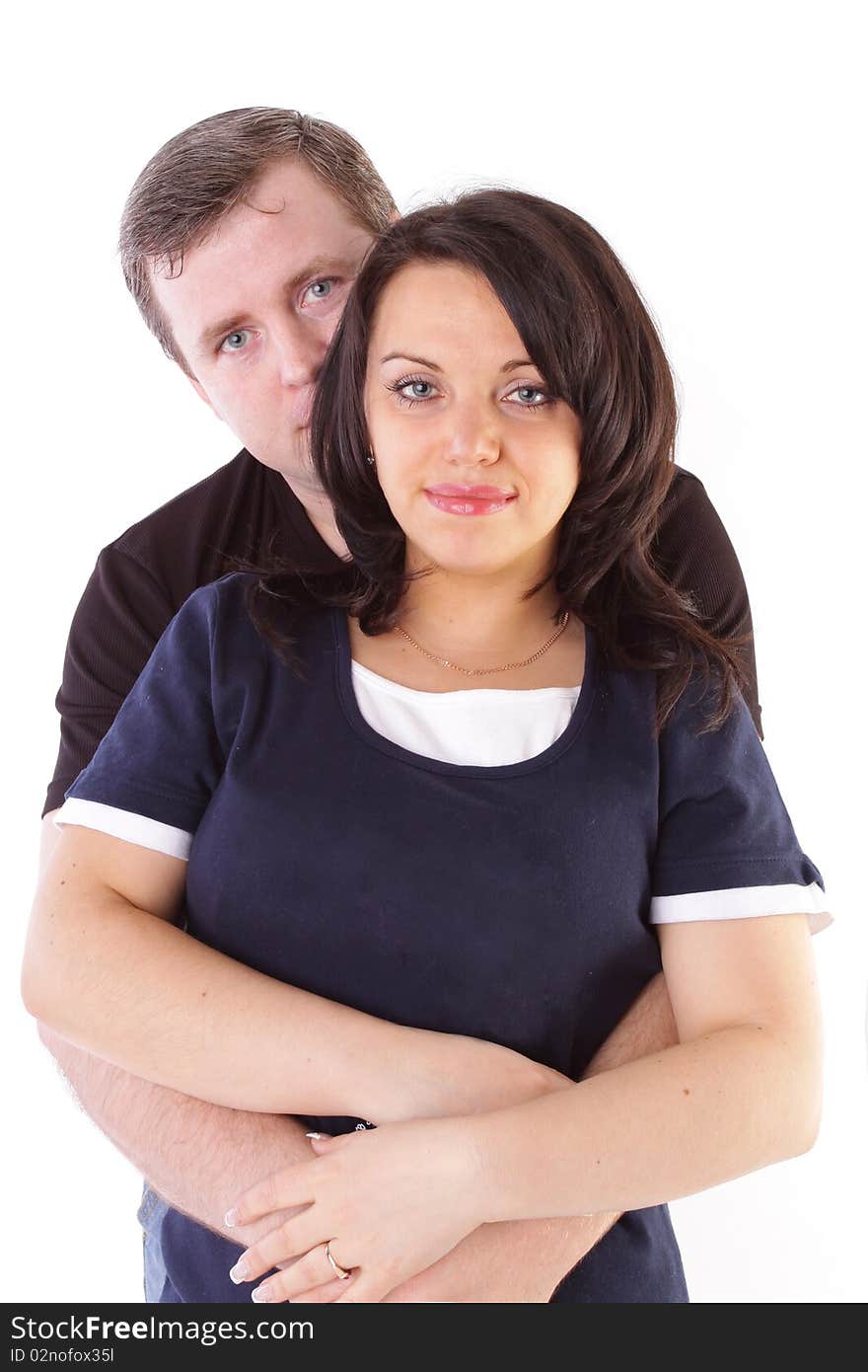 Man and woman. Happy couple isolated on white