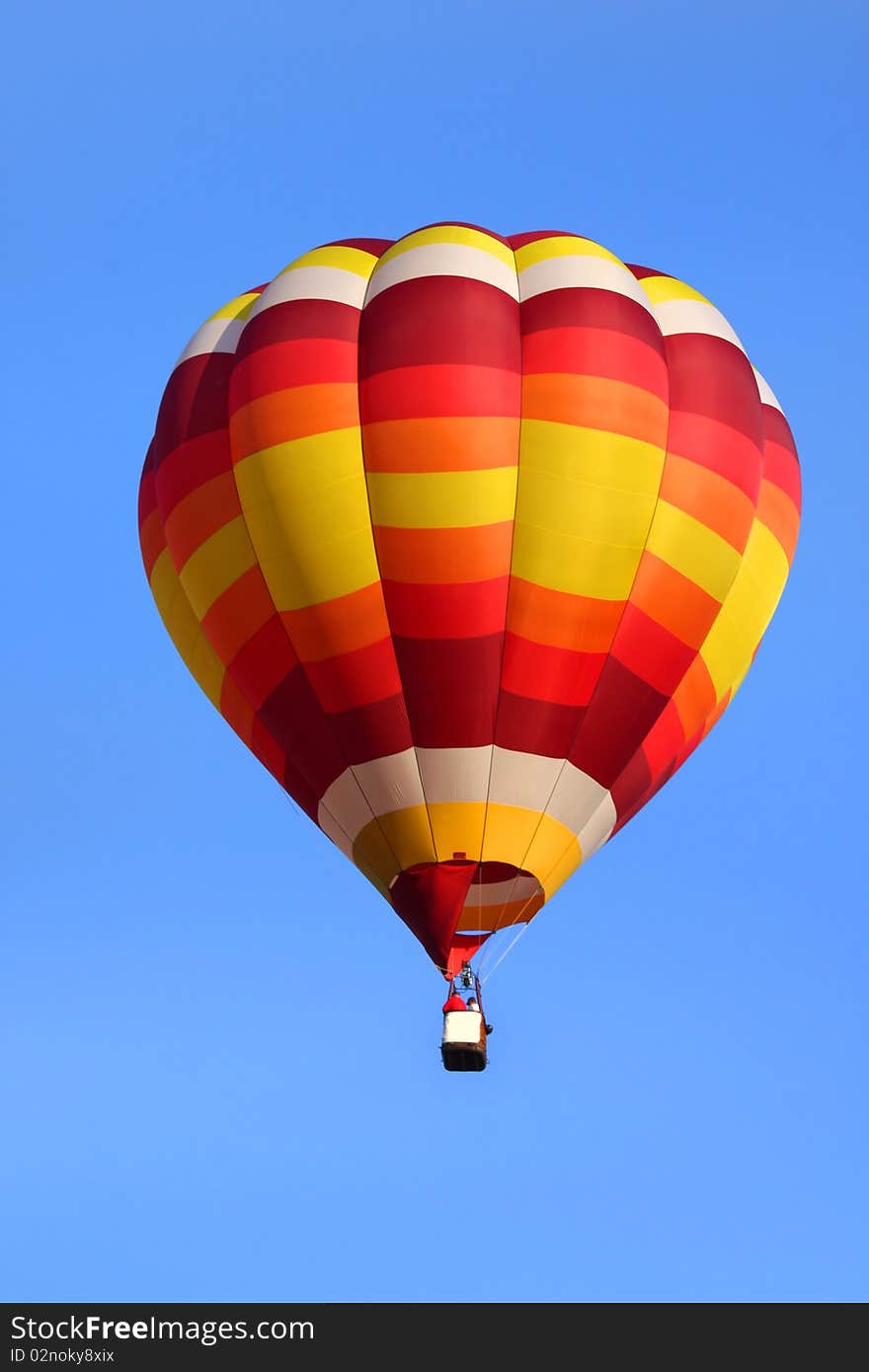 Colorful hot air balloon up in the sky