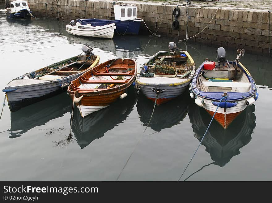 Group of small fishing boats