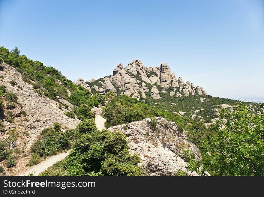 Montserrat mountain in Catalonia, Spain