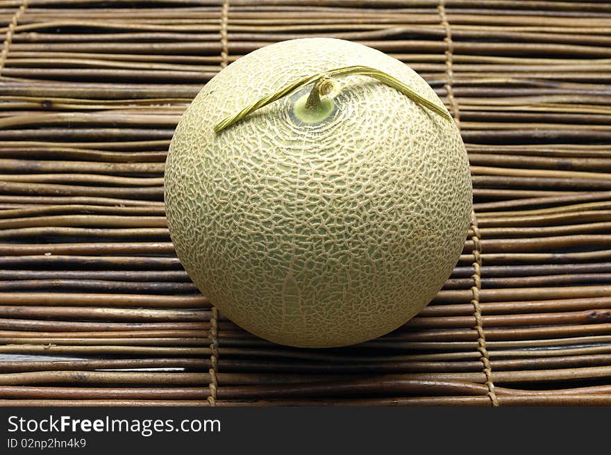 Ripe of fresh melon on mat. Ripe of fresh melon on mat