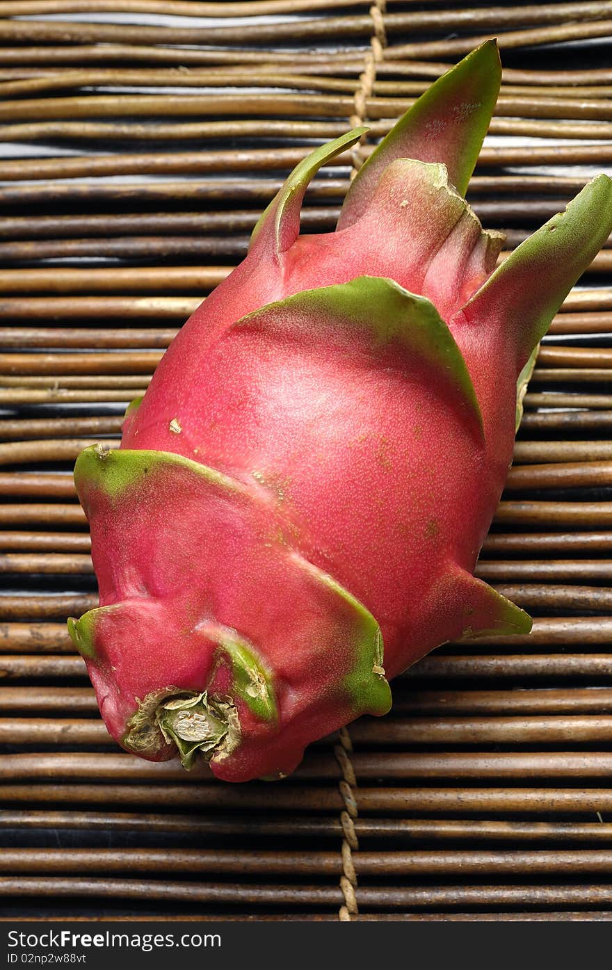 Dragon fruit on bamboo mat. Dragon fruit on bamboo mat