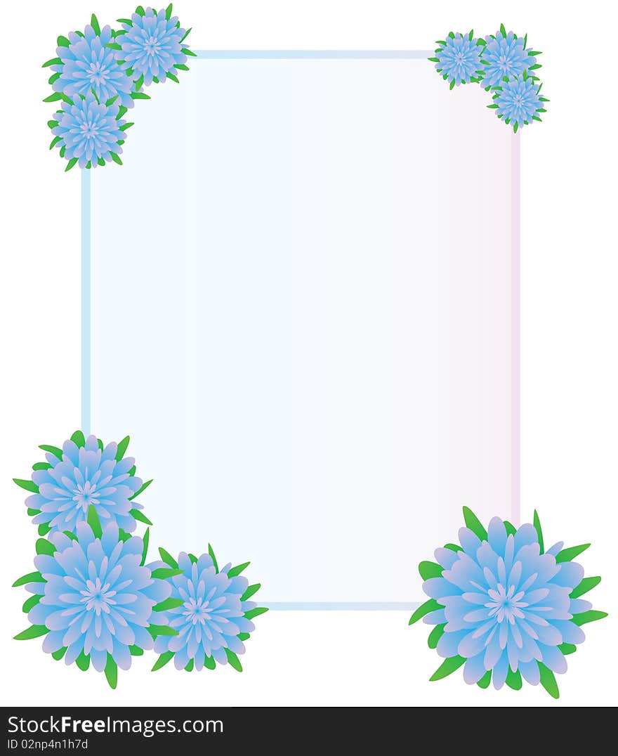 Frame with tenderly-blue colour