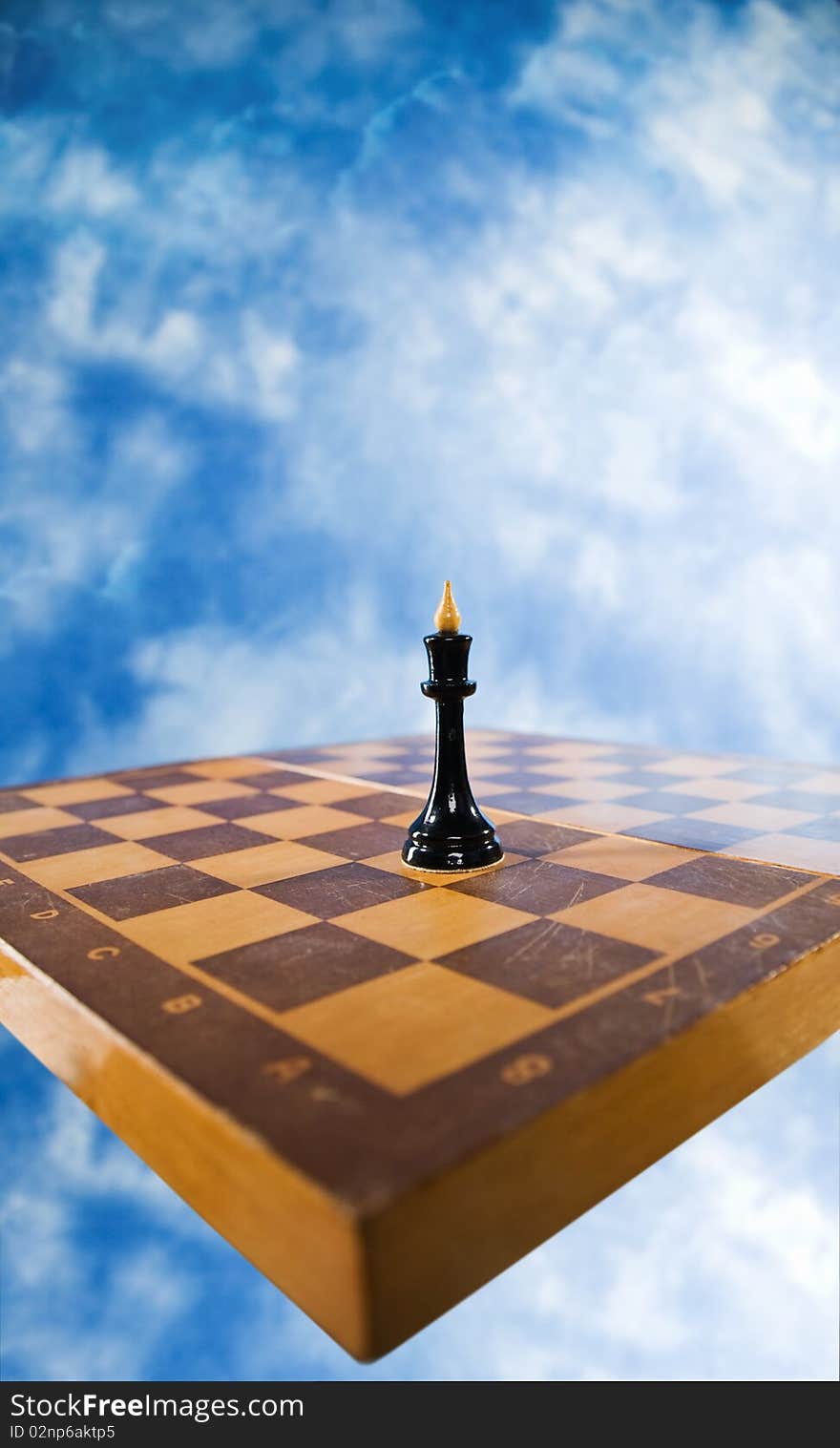 Chess figure on a chessboard