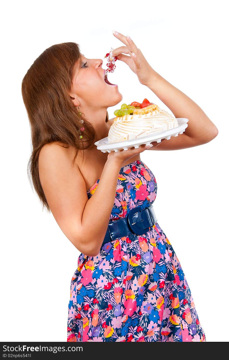 Girl eat cake