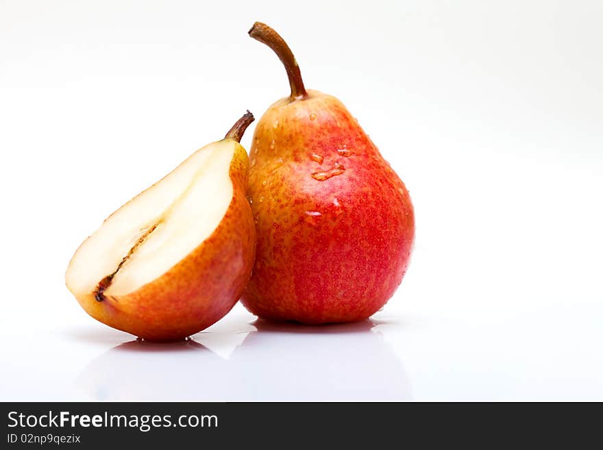 The pear on white background