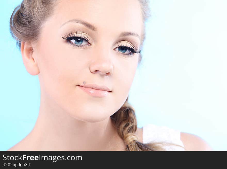 Beautiful health woman face with clean purity skin