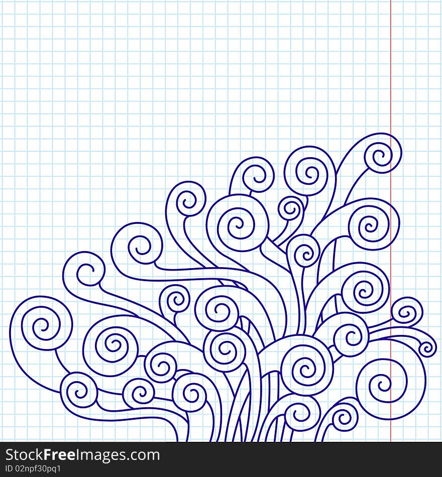 Abstract curled doodles, illustration