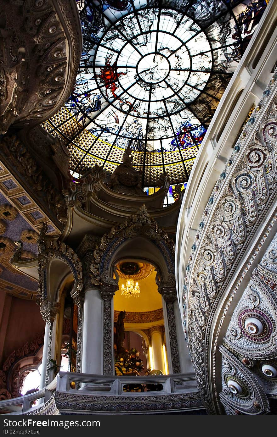 Beautiful glass roof for with the way to heaven section at elephant monument of Thailand. Beautiful glass roof for with the way to heaven section at elephant monument of Thailand