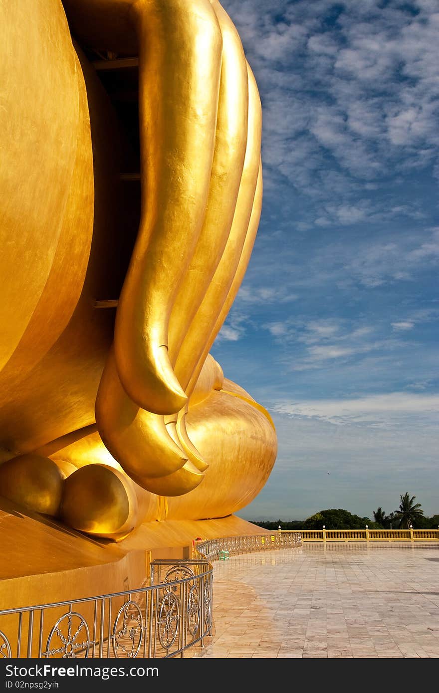 One right hand of a biggest buddha of Thailand. One right hand of a biggest buddha of Thailand