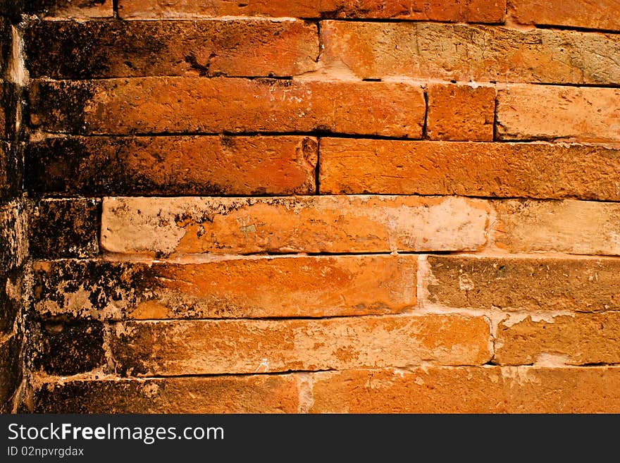 Antique Hardened Clay Brick on the old Castle Wall