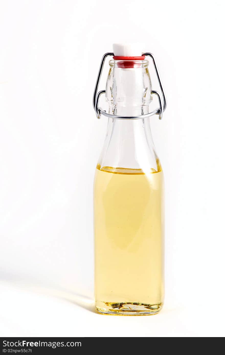 Bottle with oil.