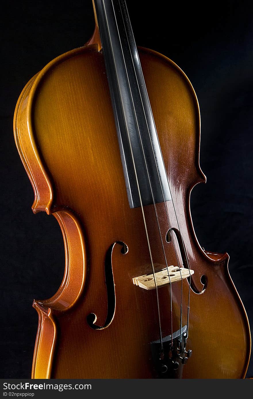 Violin,musical instrument,isolated on black background