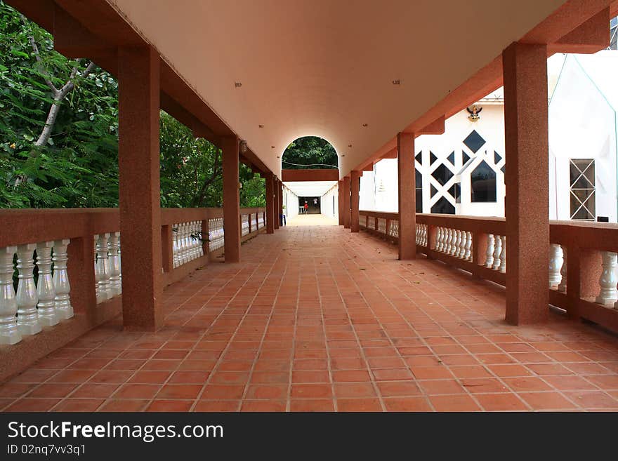 Thai architec hallway in perspective. Thai architec hallway in perspective