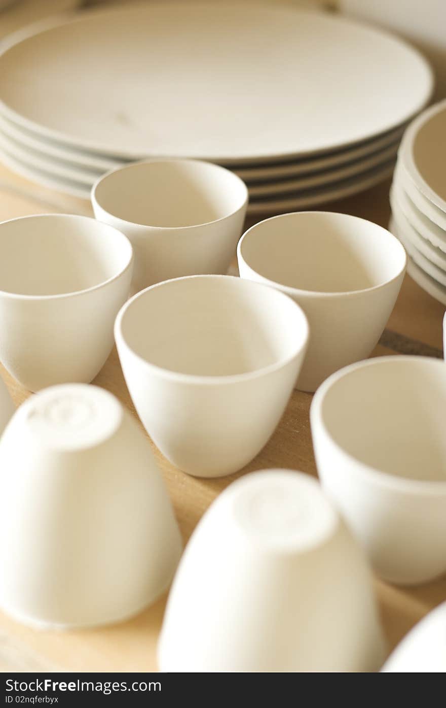 Clay ceramic cups