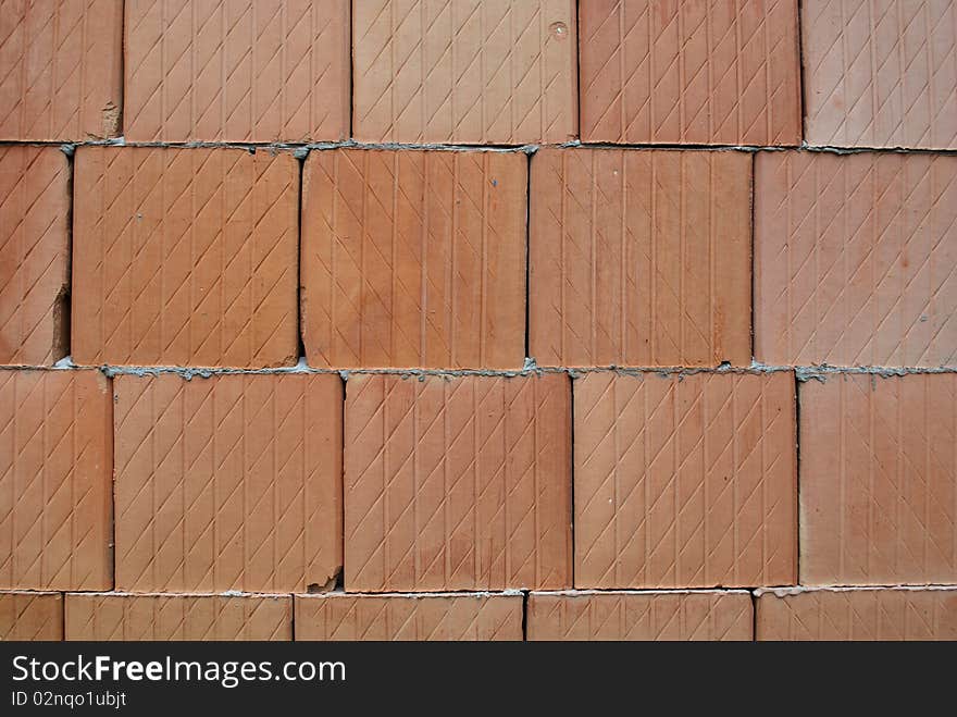 Wall of Brick Background with Mortar