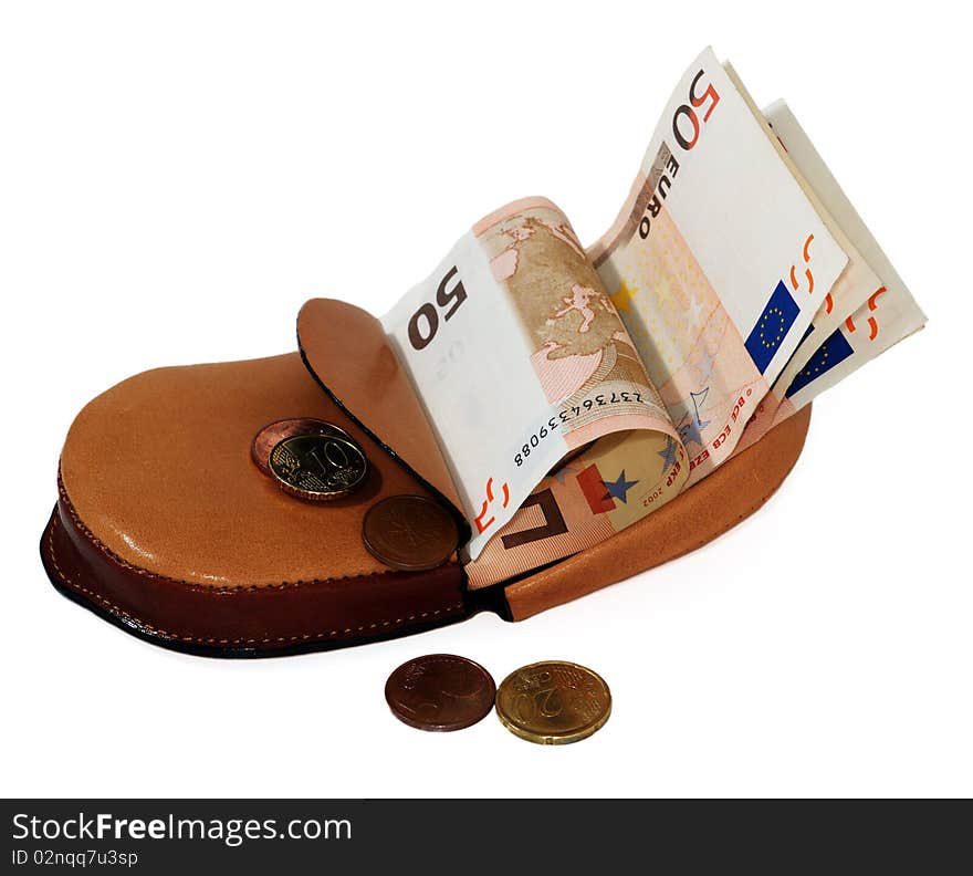 Leather Wallet With Euro