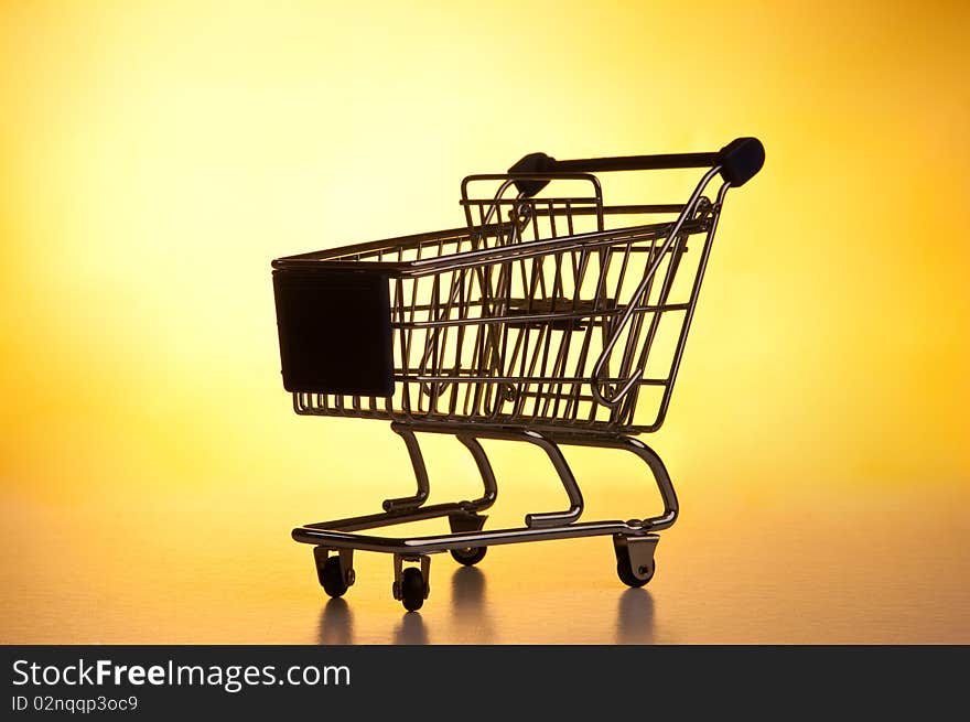 Isolated shopping trolley