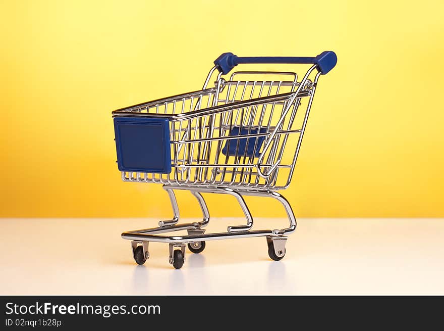 Isolated shopping trolley