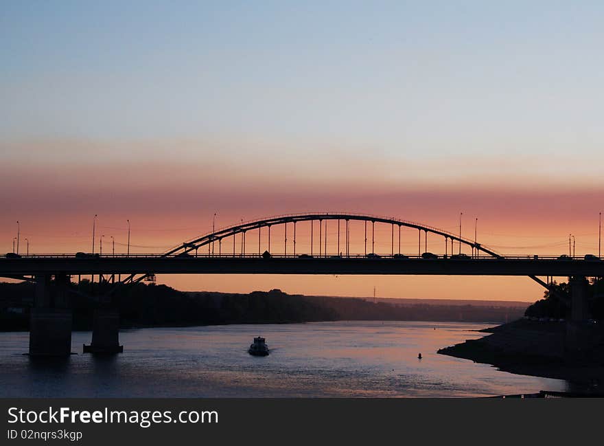 Sunset over river