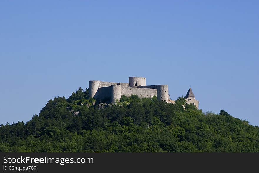 Abandoned castle in Drivenik, Croatia from middle age. Abandoned castle in Drivenik, Croatia from middle age