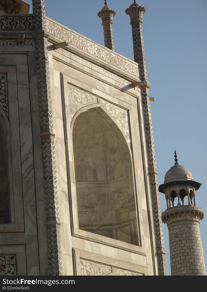 Close-up of the Taj Mahal. Close-up of the Taj Mahal