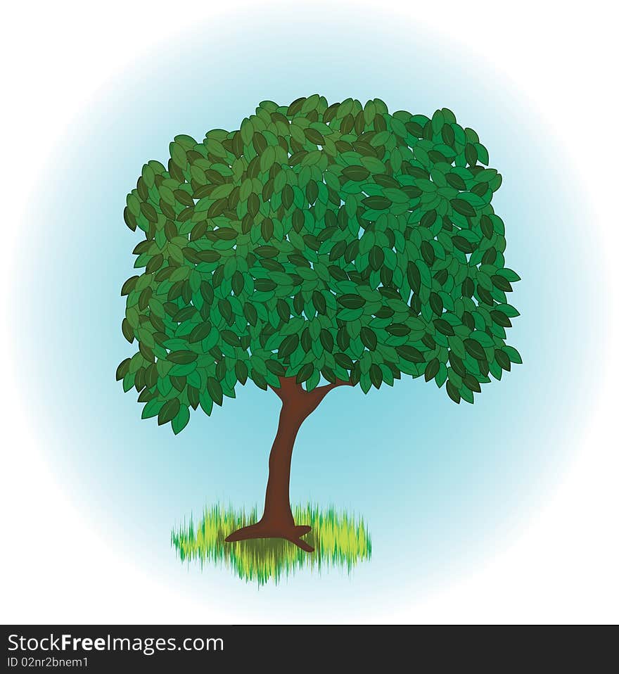 Illustration Of Alone Growing Tree