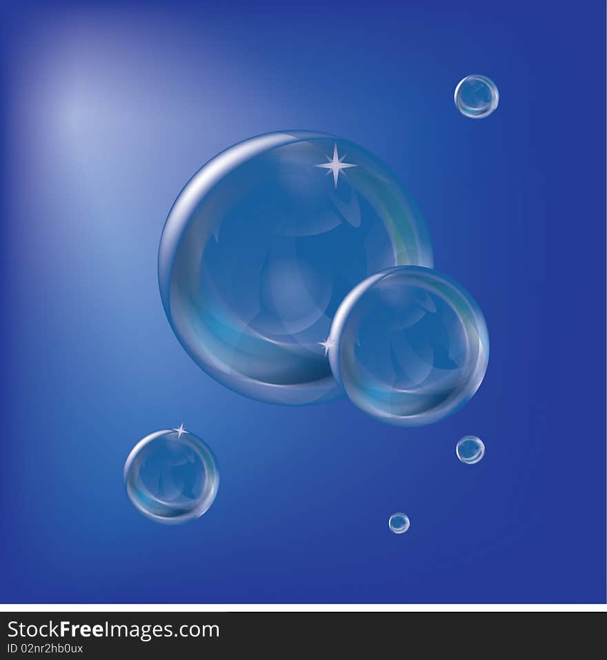 Air bubbles of the different size