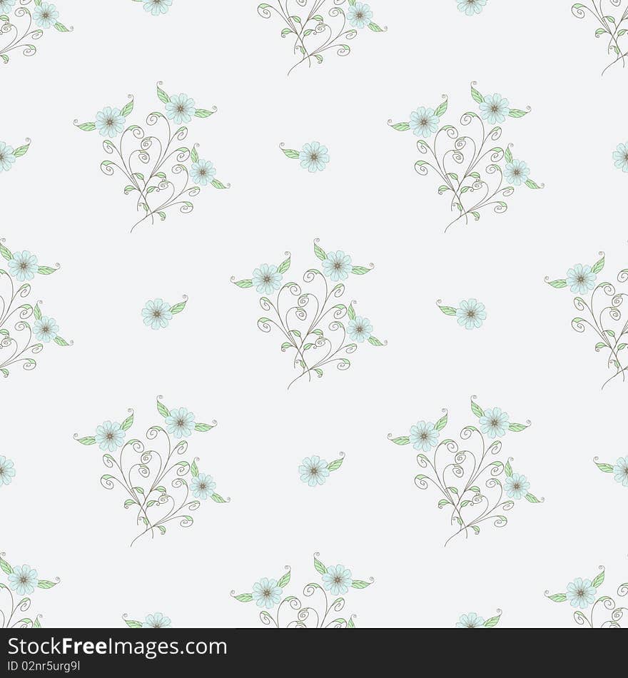 Romantic blue repeated seamless flower background pattern. Romantic blue repeated seamless flower background pattern