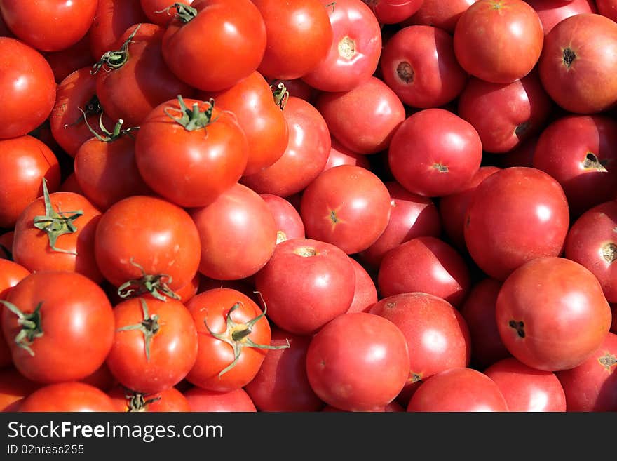 The tomatoes selling in the small city