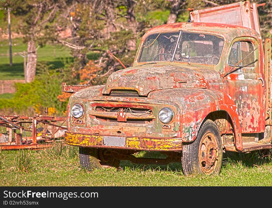 Abandoned Truck in the New Zealand Countryside. Abandoned Truck in the New Zealand Countryside.