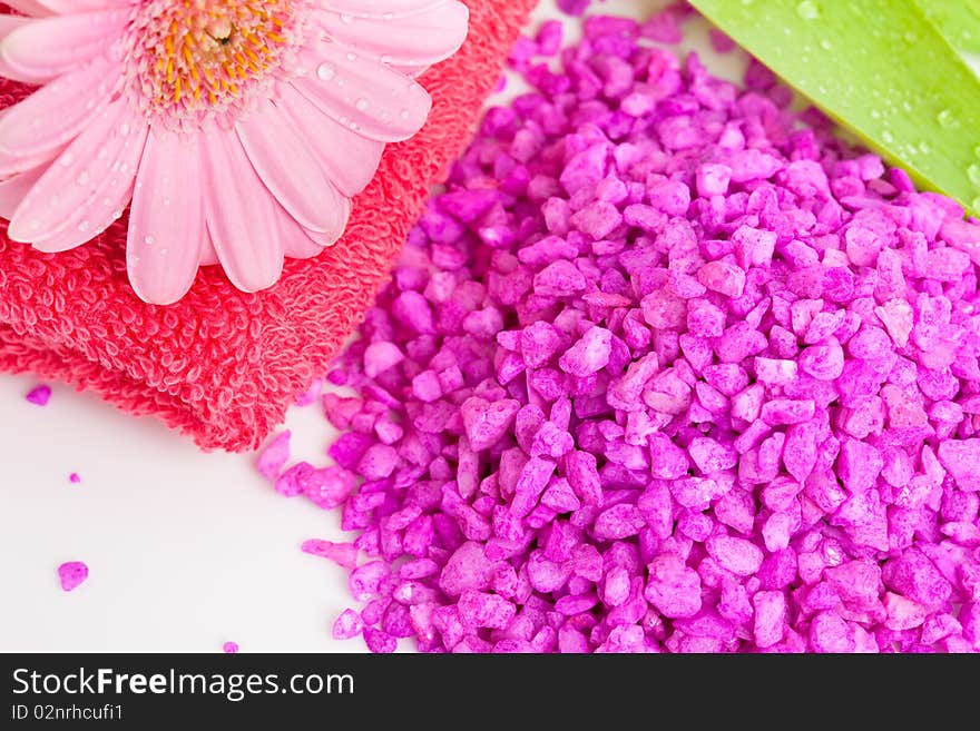 Spa essentials (bath salt and flower)