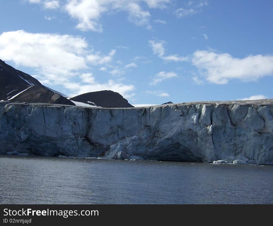 Glacierfront in Ymerbay Spitsbergen Svalbard. Glacierfront in Ymerbay Spitsbergen Svalbard