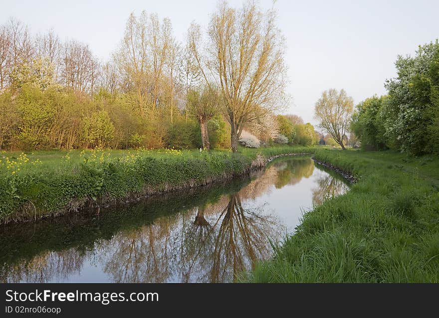 Nice spring landscape with e little creek running trough. Nice spring landscape with e little creek running trough