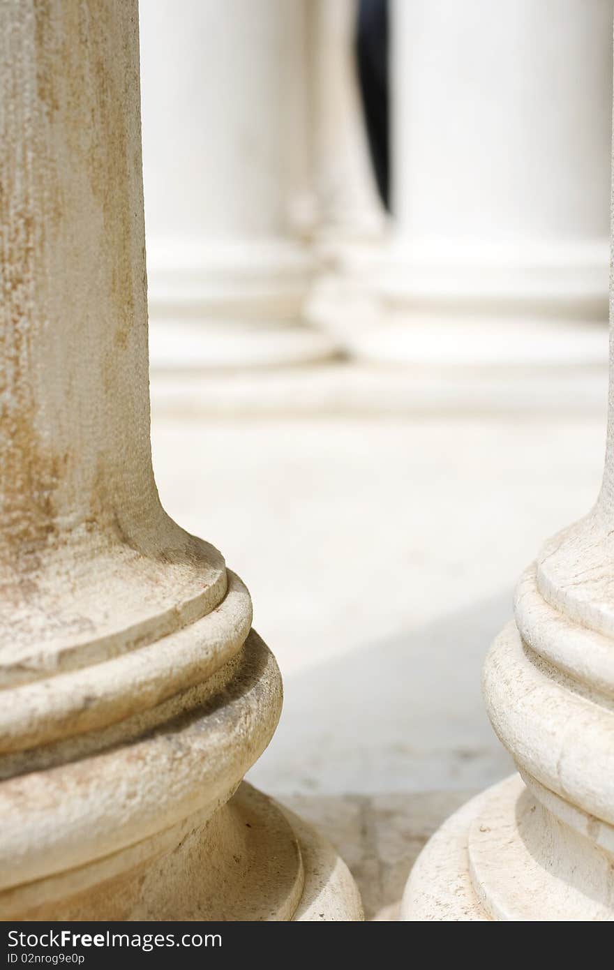 Detail of marble ionic columns