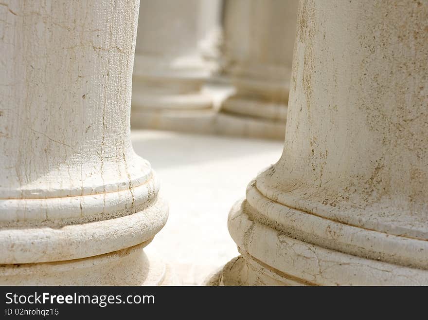 Detail of marble ionic columns